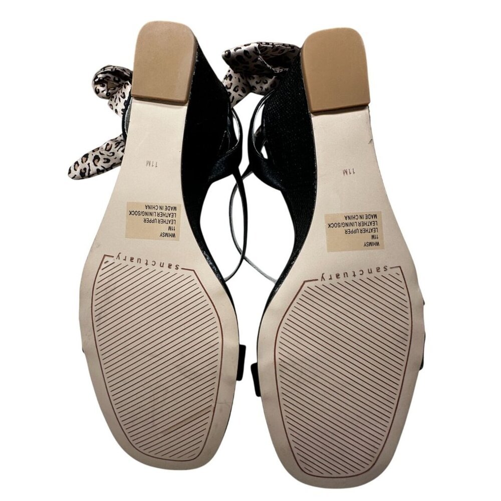 Sanctuary Sandals Whimsy Wedge Womens Size 11 Leopard Print Black Tie Strap - Picture 10 of 11
